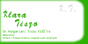 klara tiszo business card